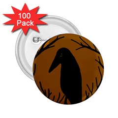 Halloween Raven - Brown 2 25  Buttons (100 Pack)  by Valentinaart