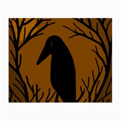 Halloween Raven - Brown Small Glasses Cloth by Valentinaart