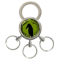 Halloween Raven - Green 3-ring Key Chains