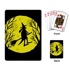 Halloween Witch - Yellow Moon Playing Card