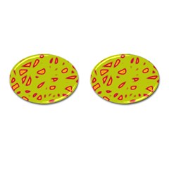 Yellow Neon Design Cufflinks (oval) by Valentinaart