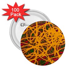 Yellow Neon Chaos 2 25  Buttons (100 Pack) 