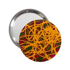 Yellow Neon Chaos 2 25  Handbag Mirrors