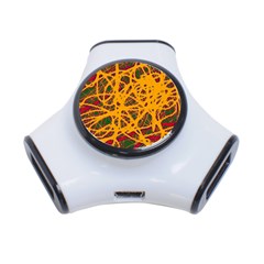 Yellow Neon Chaos 3-port Usb Hub