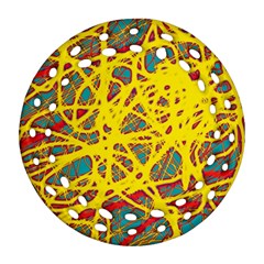 Yellow Neon Ornament (round Filigree) 