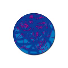 Deep Blue Rubber Round Coaster (4 Pack) 