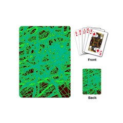 Green Neon Playing Cards (mini)  by Valentinaart