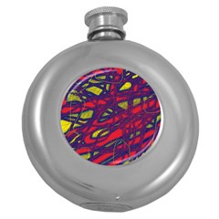 Abstract High Art Round Hip Flask (5 Oz) by Valentinaart