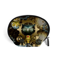 Steampunk, Awesome Owls With Clocks And Gears Accessory Pouches (small) 