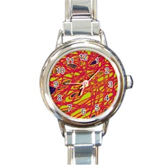 Orange Neon Round Italian Charm Watch