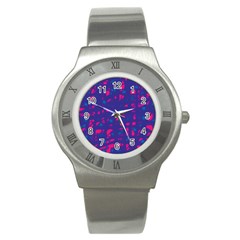 Blue And Pink Neon Stainless Steel Watch