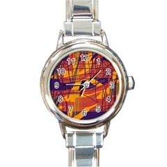 Orange High Art Round Italian Charm Watch