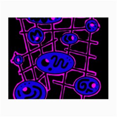 Blue And Magenta Abstraction Small Glasses Cloth