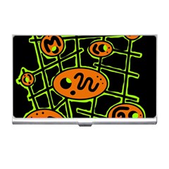 Orange And Green Abstraction Business Card Holders