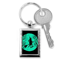 Halloween Witch - Cyan Moon Key Chains (rectangle) 