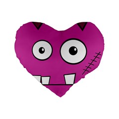 Halloween Frankenstein - Pink Standard 16  Premium Heart Shape Cushions