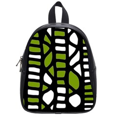 Green Decor School Bags (small)  by Valentinaart