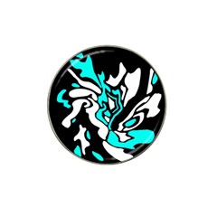 Cyan, Black And White Decor Hat Clip Ball Marker (4 Pack) by Valentinaart