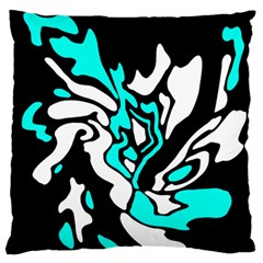 Cyan, Black And White Decor Standard Flano Cushion Case (one Side) by Valentinaart