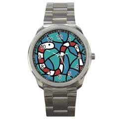 Red Snake Sport Metal Watch by Valentinaart