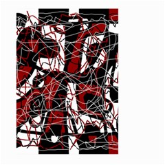 Red Black And White Abstract High Art Large Garden Flag (two Sides) by Valentinaart