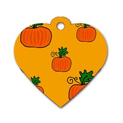 Thanksgiving Pumpkins Pattern Dog Tag Heart (one Side) by Valentinaart