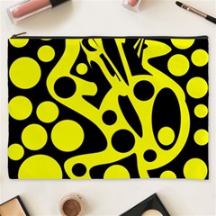 Black And Yellow Abstract Desing Cosmetic Bag (xxxl) 