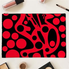 Red And Black Abstract Decor Cosmetic Bag (xxl)  by Valentinaart