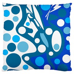 Blue And White Decor Standard Flano Cushion Case (two Sides) by Valentinaart