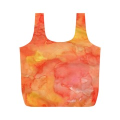 Watercolor Yellow Fall Autumn Real Paint Texture Artists Full Print Recycle Bags (m) 