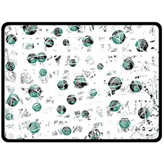 White And Green Soul Fleece Blanket (large) 