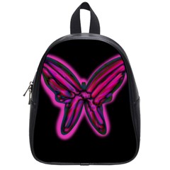 Purple Neon Butterfly School Bags (small)  by Valentinaart