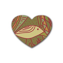 Brown Bird Heart Coaster (4 Pack)  by Valentinaart