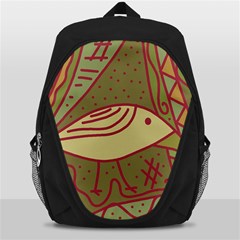 Brown Bird Backpack Bag by Valentinaart