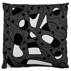 Playful Abstract Art - Gray Standard Flano Cushion Case (one Side) by Valentinaart