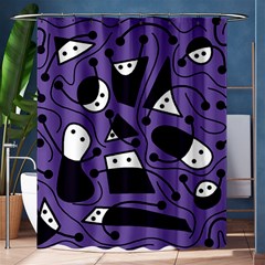 Playful Abstract Art - Purple Shower Curtain 60  X 72  (medium)  by Valentinaart