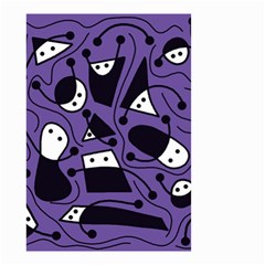 Playful Abstract Art - Purple Small Garden Flag (two Sides) by Valentinaart