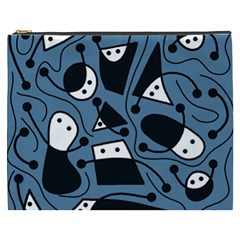 Playful Abstract Art - Blue Cosmetic Bag (xxxl)  by Valentinaart