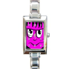 Halloween - Pink Frankenstein Rectangle Italian Charm Watch by Valentinaart