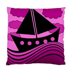 Boat - Magenta Standard Cushion Case (one Side) by Valentinaart