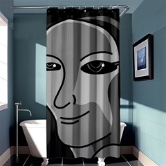 Lady - Gray Shower Curtain 36  X 72  (stall)  by Valentinaart