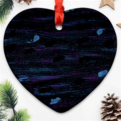 Blue Moonlight Heart Ornament (2 Sides) by Valentinaart