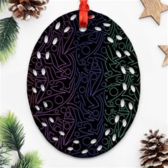 Colorful Elegant Pattern Oval Filigree Ornament (2-side)  by Valentinaart