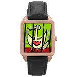 Duck Rose Gold Leather Watch  Front