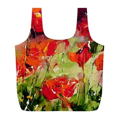Abstact Poppys Art Print Full Print Recycle Bags (l) 