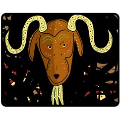 Billy Goat 2 Fleece Blanket (medium)  by Valentinaart