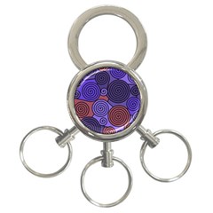 Blue And Red Hypnoses  3-ring Key Chains by Valentinaart