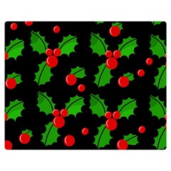 Christmas Berries Pattern  Double Sided Flano Blanket (medium)  by Valentinaart