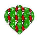 Christmas pattern - green Dog Tag Heart (One Side) Front