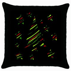 Abstract Christmas Tree Throw Pillow Case (black) by Valentinaart